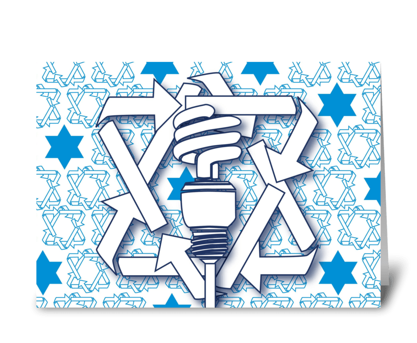 Happy Hanukkah Recycle greeting card