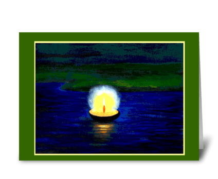 Diwali Floating Single Candle greeting card