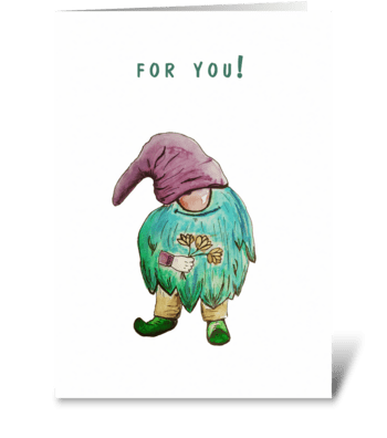 Fairy tale gnome greeting card