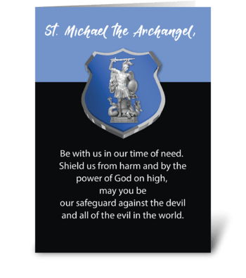 St. Michael Archangel Prayer Blessings  greeting card