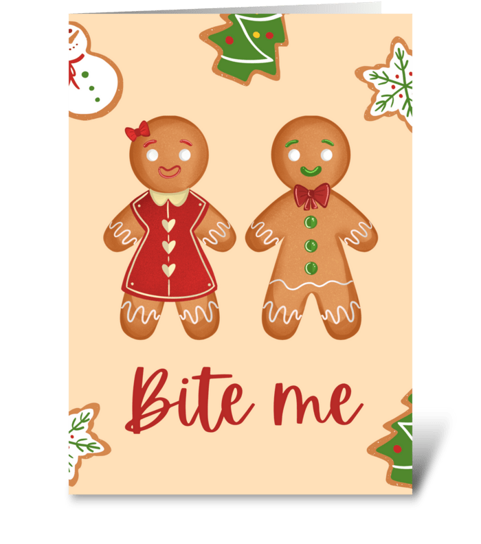 cute gingerbread people  greeting card