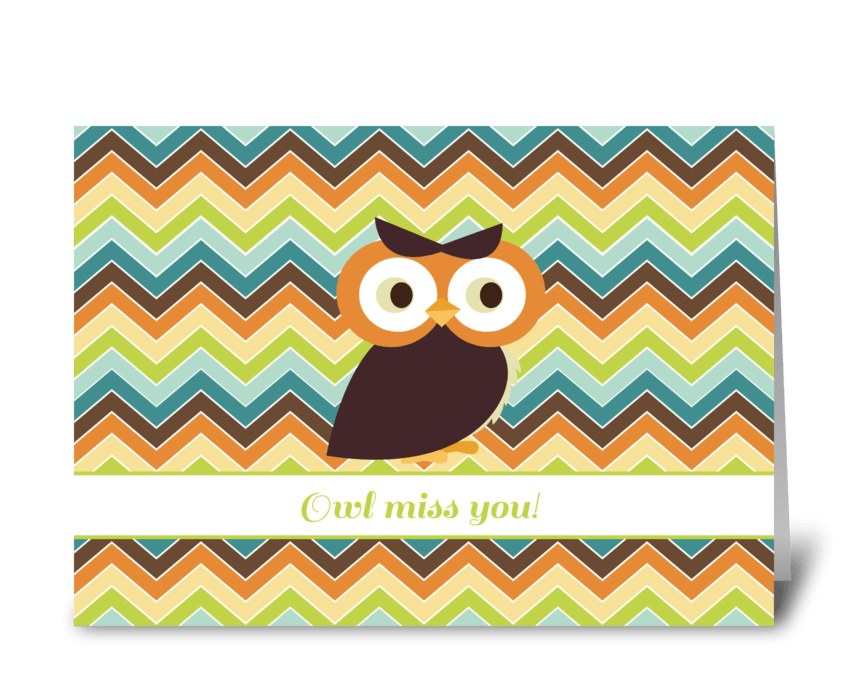 Owl Miss You! greeting card