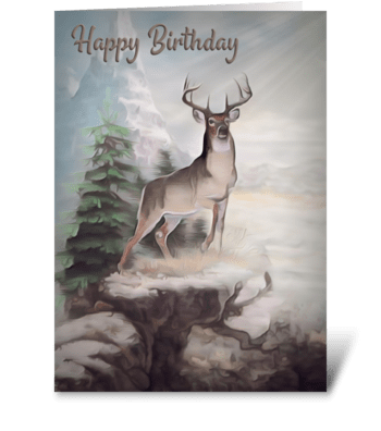 Majestic Buck greeting card
