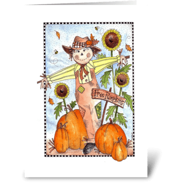 Festive Fall Scarecrow  greeting card