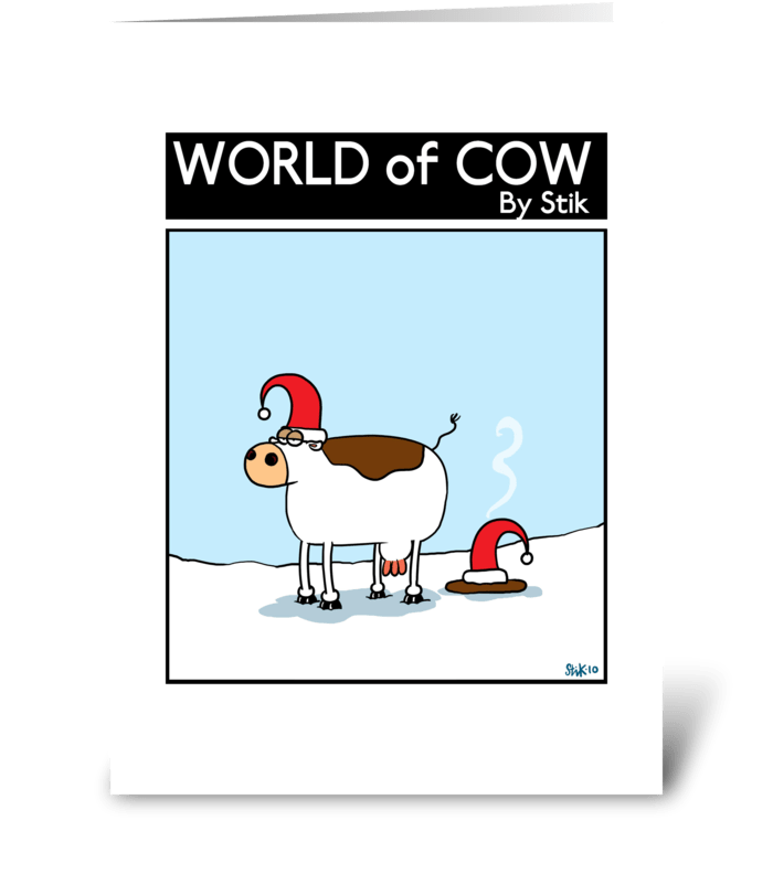 Christmas Cow Patty greeting card