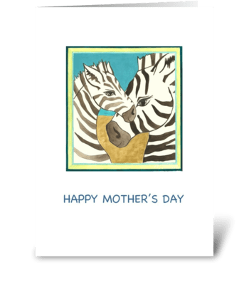 Happy Mother's Day Zebra Portraits greeting card