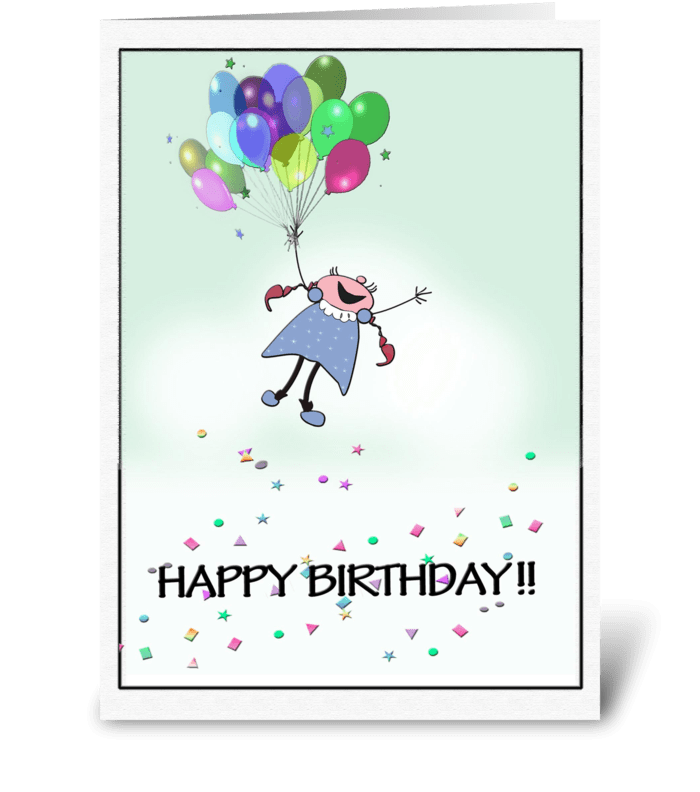 Blow away Birthday greeting card