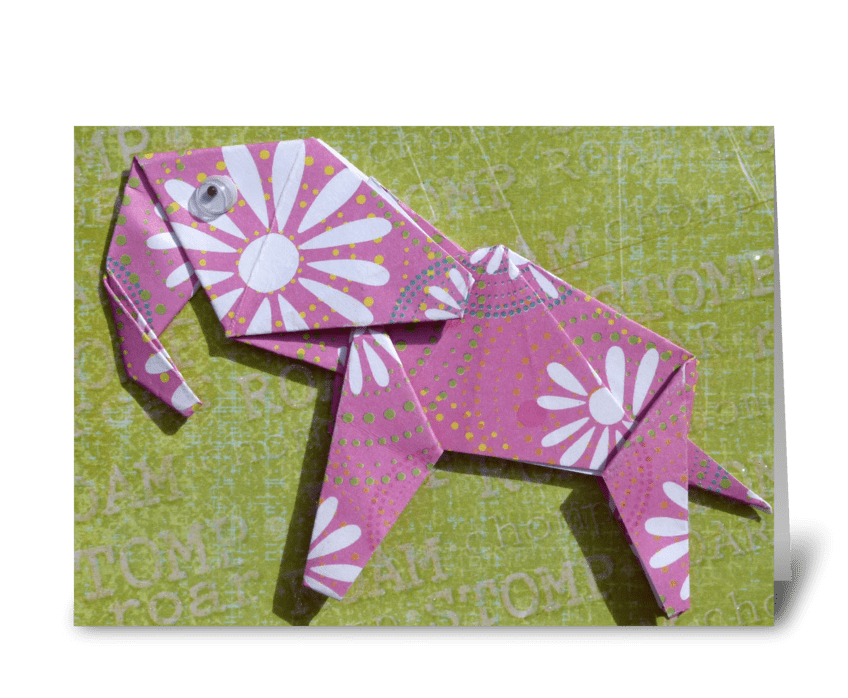 Pink Elephant greeting card
