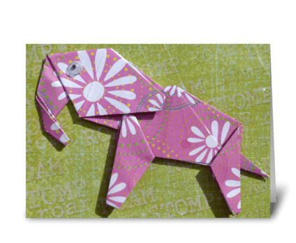 Pink Elephant greeting card