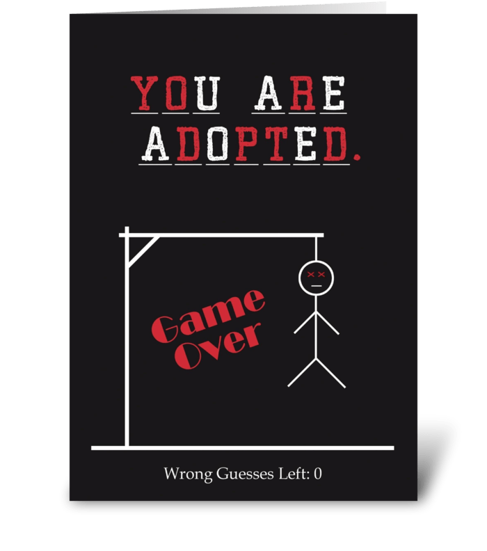 You are adopted greeting card