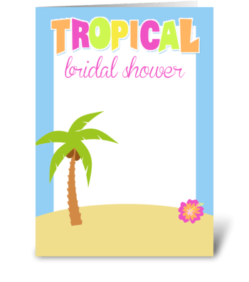 Tropical Palm Tree Bridal Shower  greeting card