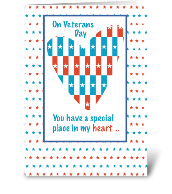 Veterans Day Patriotic Place In Heart greeting card