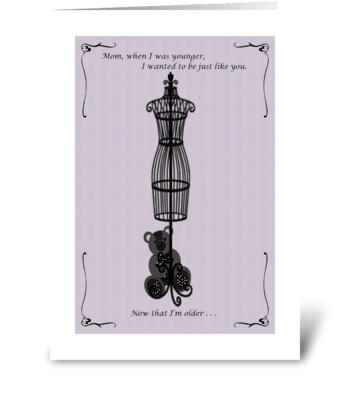 Mother's Day Purple Bear greeting card