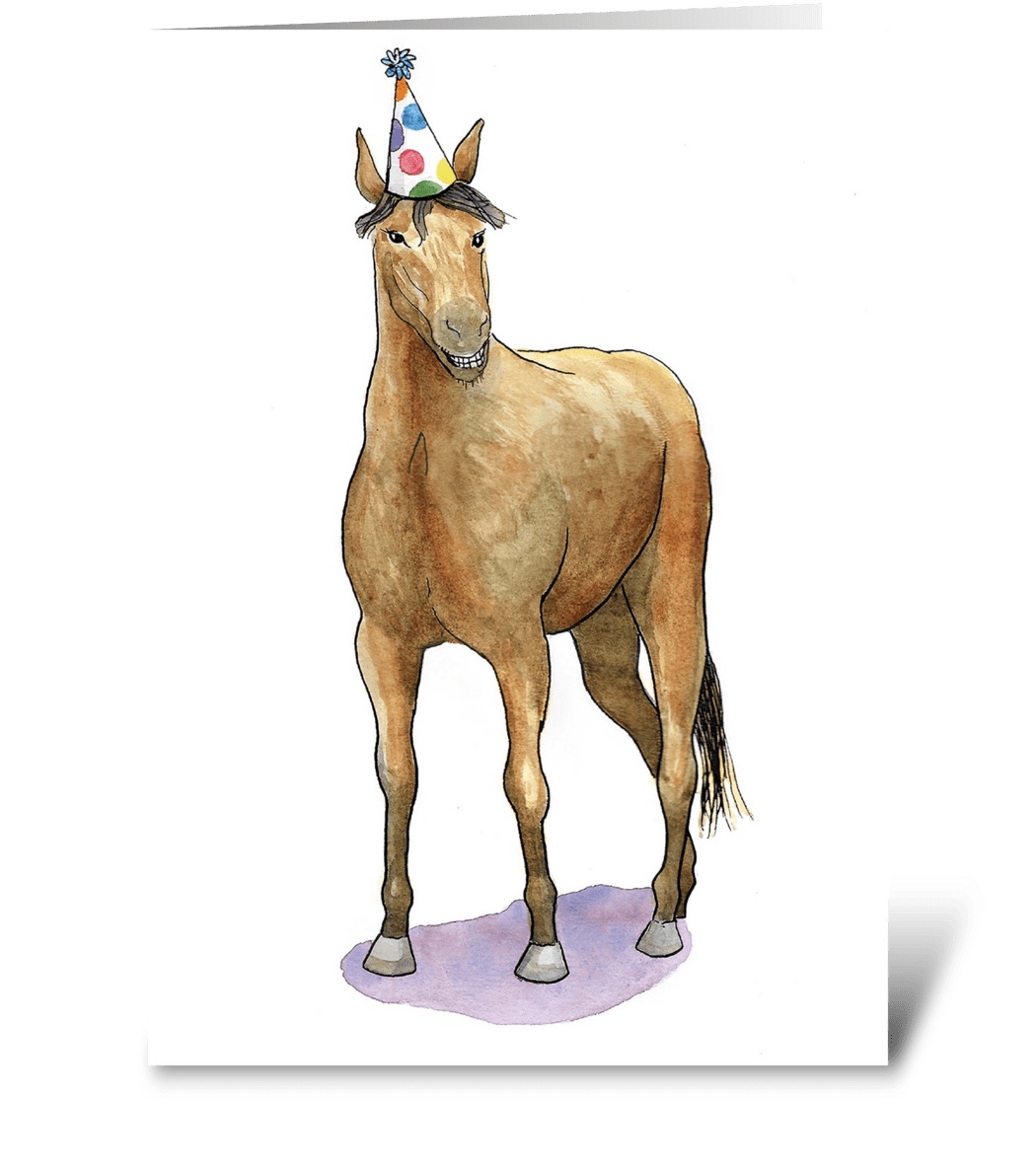 Horse Party Animal - Send this greeting card designed by Barbara Counsil -  Card Gnome