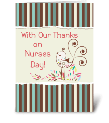 From Group, Happy Nurses Day, Cute Bird  greeting card