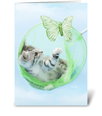 Purr-fect Birthday Catch Kitten greeting card