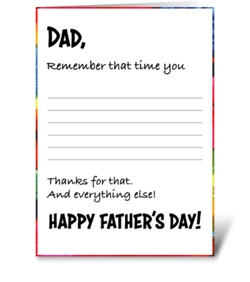 142 Father's Day Fill in the Blank greeting card