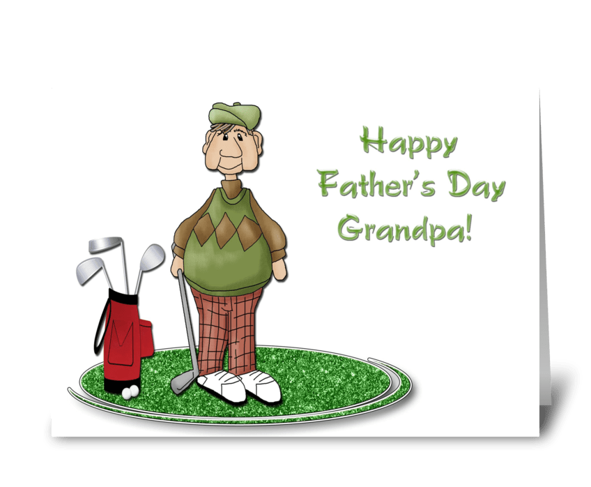 Golfing Grandpa, Father's Day greeting card