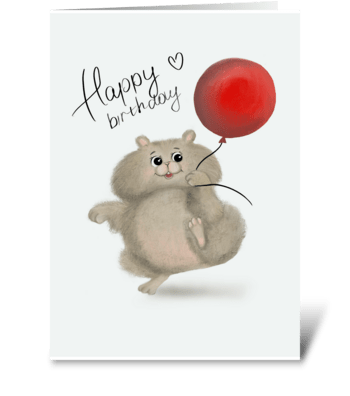 Cute hamster greeting card