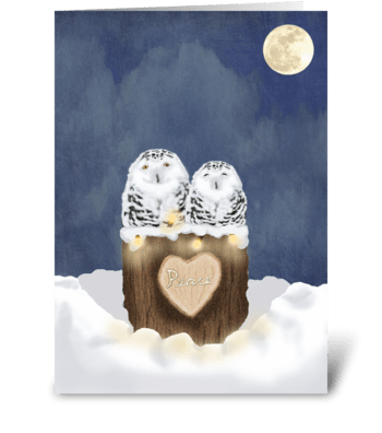 Peace Owls greeting card