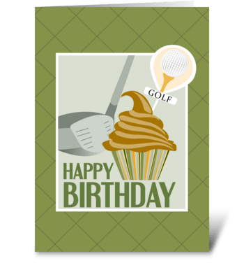 Tee into the Day Happy Birthday greeting card