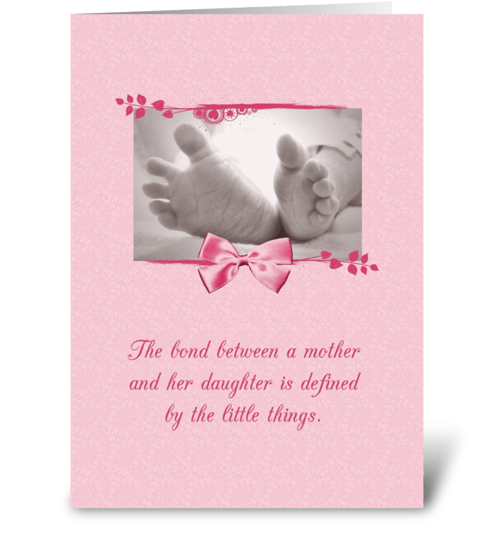 Pink Baby Girl Congratulations Baby Feet greeting card