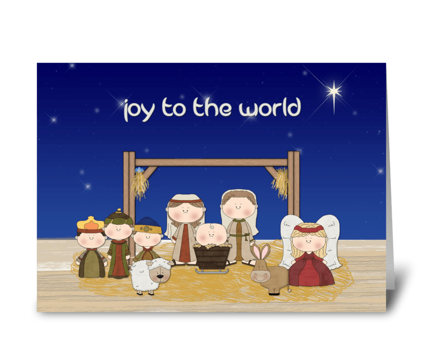 Whimsical Nativity  greeting card