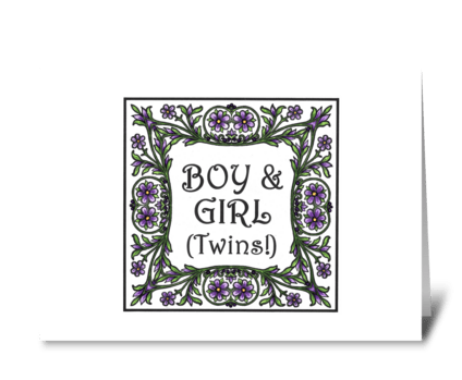 BOY AND GIRL TWINS greeting card