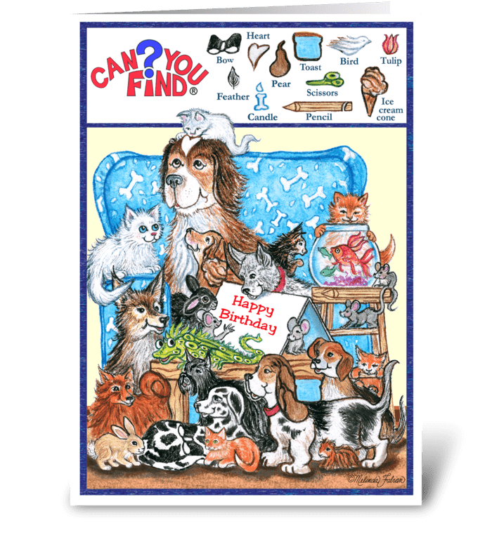 Can You Find? Activity Card for Children greeting card