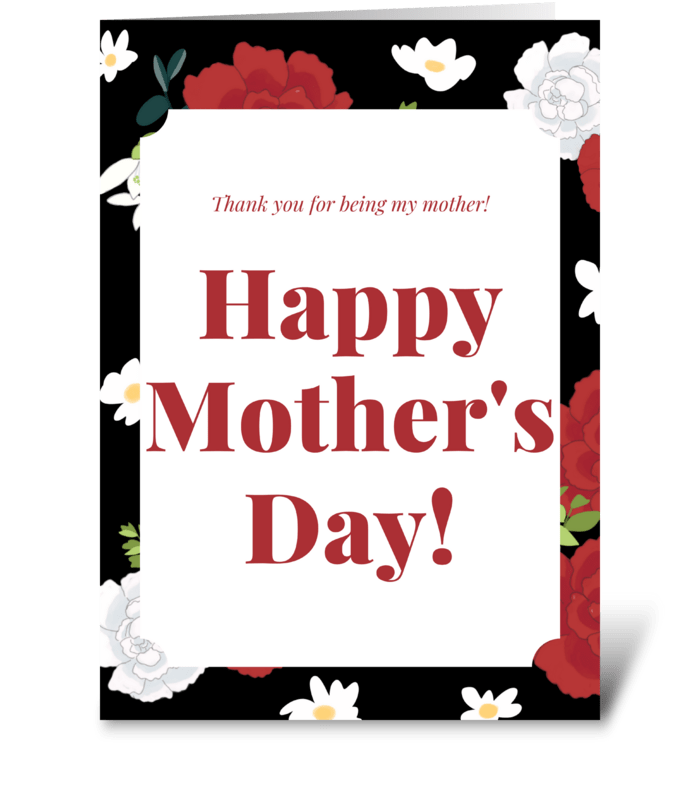 Red Carnation Mother's Day Card  greeting card