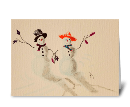 Snow Couple greeting card