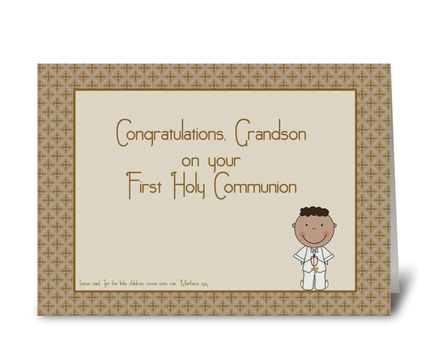 Holy Communion Congrats Grandson greeting card
